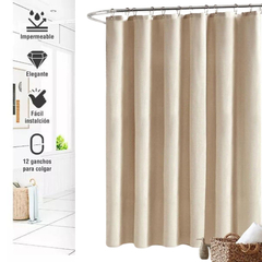 Cortina de Baño Antihongos PVC Beige - tienda online