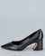 Scarpin Black Salto Bloco Couro Carrano - comprar online