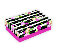 Caixa Retangular floral rosas 1439 - loja online