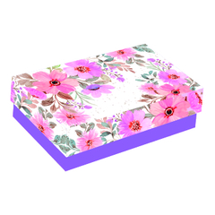 Caixa Retangular floral roxa 1443 - loja online