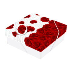 Caixa Quadrada floral rosas vermelhas 039 - loja online