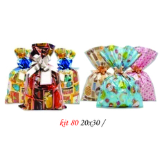 Saco presente metalizado sortidos 20X30 kit 80 - comprar online