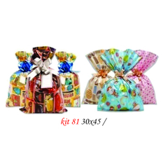 Saco presente metalizado sortidos 30X45 kit 81 - comprar online