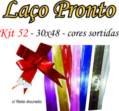 Fechamento para Presentes laços prontos com filete ouro kit 52 - comprar online