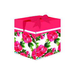 Caixa cubo com fita presente Rosas Vermelhas 03 - SORRIA IMPACTANDO VIDAS - EMPREENDEDORISMO SOCIOAMBIENTAL DE IMPACTO 