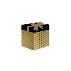 Caixa cubo com fita presente Kraft Póa Preto 09 na internet