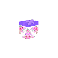 Caixa cubo com fita presente Floral Roxa 10 na internet