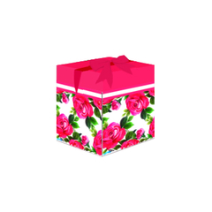 Caixa cubo com fita presente Rosas Vermelhas 03 na internet