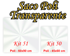 Saco presente poli transparente para cestas 45X60 Kit 50 - comprar online