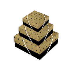 Caixa Quadrada kraft poá preto 058 - comprar online