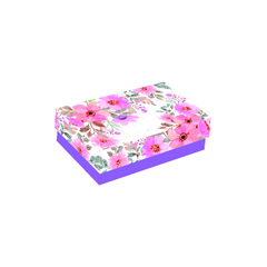 Caixa Retangular floral roxa 1443 na internet