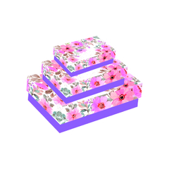 Caixa Retangular floral roxa 1443 - comprar online