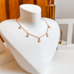 Choker pontos de luz com banho de ouro