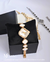 Relógio Feminino Dourado Inspired Van Cleef em Aço Inoxidável com Zircônias (DOURADO) na internet
