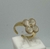 Anel Trevo Ajustável Branco Banhado a Ouro 18k