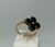 Anel Trevo Ajustável Preto Banhado a Ouro 18k