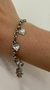 Pulseira detalhe coração e mão de Fátima pendurado- Aço Inox - comprar online