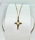 Colar Cruz aço dourado com detalhe branco (50cm) - comprar online