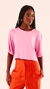 BLUSA CROPPED OVER RECORT RAGLAN ROSA CARMESIM