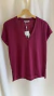 BLUSA BASICA DECOTE V VERMELHO CEREJA - comprar online