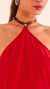 BLUSA DECOTE HALTER COM TIRA DE COURO VERMELHO - comprar online