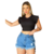 Blusinha Gola Canoa Feminina Preta - loja online