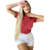 Blusa Feminina Manga Curta Vermelho Goiaba - Shop Liv Modas