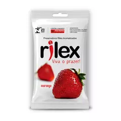 Preservativo lubrificado - Aroma Morango - 3 unidades - Rilex