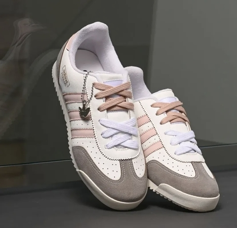 ADIDAS ITÁLIA BRANCO E ROSA - COURO