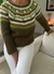 SWEATER MOHAIR CANESU REDONDO MARRON,VERDE,BLANC0