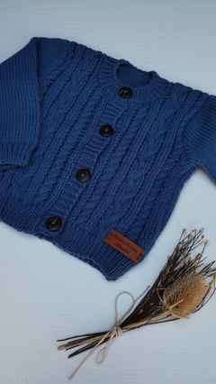 Cardigan Trenzado - AZUL JEAN en internet