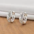 Brinco Argola Grande 18mm Cravejado com Zircônia Banhado Ouro Branco