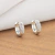 Brinco Argola 12mm Cravejada Pedras Zircônia Banhado a Ouro Branco