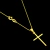 Corrente Veneziana 1mm + Pingente Cruz Palito 2,6x1,6cm Banhado a Ouro 18k