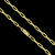 Corrente Cadeado Alongado 4mm Fecho Canhão Banhado a Ouro 18k 60cm ou 70cm