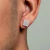 Brinco Masculino Quadrado 9mm Cravejado com Pedras Zircônia e Banhado A Ouro Branco - comprar online