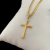 Corrente Grumet Dupla Lacraia 3mm + Pingente Cruz Detalhada 2,6x1,6cm Banhado a Ouro 18k na internet