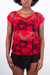 Blusa Vermelha Floral com Transparência - loja online