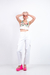 Cropped Floral e Branco com Tachas - Dig For Fashion