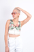 Cropped Floral e Branco com Tachas - comprar online