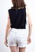 Shorts Branco Quadriculado - Dig For Fashion