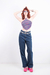 Cropped Roxo Listrado de Lurex - comprar online