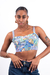 Cropped Azul Psicodélico de Linho - comprar online