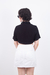 Camisa Cropped Preta com Pesponto Branco - loja online