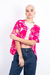 Kimono Rosa Floral com Ilhós - comprar online