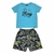 Conjunto camiseta manga curta com bermuda estampa folhagem, sarja com elástico - comprar online