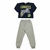 Conjunto moletom flanelado casaco com estampa e calça lisa - comprar online