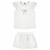 Conjunto blusa com aplicação laço brilhante, saia short em tule balonê na internet