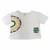 Conjunto blusa com estampa manga curta, short-saia estampado com elástico e faixa na internet