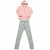 Conjunto jaqueta peluciada com capuz e zíper, calça legging xadrez pied poule - Pluft Plaft Infantil - Moda infantil para todos os estilos